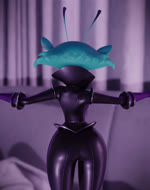 antennae_(anatomy) anthro armwear bedroom_eyes big_tail black_nose bodysuit bouncing_breasts breast_jiggle breasts clothing curvy_figure dancing elbow_gloves eyelashes fangs female gloves green_body handwear jiggling multicolored_body narrowed_eyes presenting presenting_breasts pupils purple_eyes rear_view seductive shaking_breasts shaking_hips skinsuit small_breasts small_waist solo standing suit tail teeth thick_thighs tight_clothing lemonleaf blue_sky_studios ice_age_(series) scratazon_leader alien humanoid hybrid mammal murid murine rodent sciurid scratazon tree_squirrel 3d_(artwork) 3d_animation absurd_res animated digital_media_(artwork) hi_res loop no_sound short_playtime webm