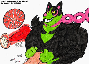 anthro bodily_fluids cum cum_in_uterus cum_inside doggystyle dominant dominant_anthro dominant_male duo female female_penetrated from_behind_position genital_fluids genitals impregnation interspecies interspecies_impregnation knot knotted_penis male male/female male_penetrating male_penetrating_female penetration penis pokephilia questionable_consent sex simple_background smile sperm_cell uterus yellow_eyes artistnjc game_freak nintendo pokemon canid canine generation_9_pokemon human legendary_pokemon mammal okidogi pokemon_(species) absurd_res colored hi_res signature traditional_media_(artwork)