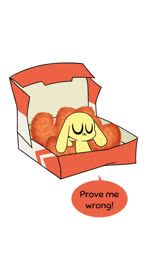 anthro box chicken_meat chicken_nugget container dialogue eyes_closed feral food humor male meat open_mouth short simple_background smile solo spicy text white_background yellow_arms yellow_body yellow_ears yellow_head kyrakupetsky chikn_nuggit chikn_nuggit_(chikn_nuggit) canid canine canis domestic_dog mammal 9:16 animated english_text meme short_playtime sound voice_acted webm