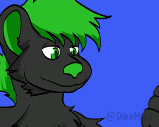 anthro black_body black_fur breath duo fur green_body green_eyes green_fur male male/male male_pred oral vore dakomics lyle_(lyoen) syfer_(skunk) kobold mammal mephitid scalie skunk 2d_animation 5:4 animated motion_tweening short_playtime
