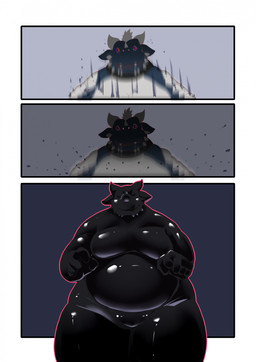 2_horns abstract_background anthro barazoku black_sclera blue_body chin_spikes drone dronification facial_spikes goo_transformation hair horn hypnosis latex latex_transformation male mind_control overweight overweight_male scales spikes spikes_(anatomy) spiral spiral_background spiral_eyes transformation ventral_scales white_hair yellow_eyes tomoyamaru mythology wikiwarrior dragon mythological_creature mythological_scalie scalie 2025 comic hi_res