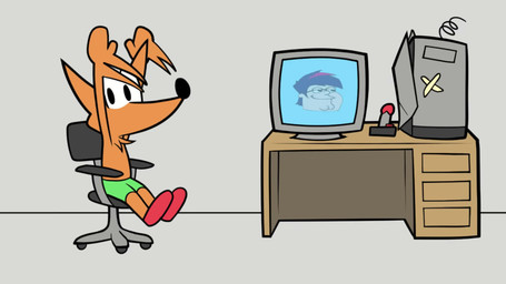anthro bottomwear chair clothing computer dancing desktop electronics footwear fur furniture green_bottomwear green_clothing green_shorts joystick looking_at_viewer male mouthless muscular nipples office_chair orange_body orange_fur paper raised_arm reading red_clothing red_footwear red_shoes shoes shorts simple_background singing walking rodricoro johnmamer_(va) disney ducktales family_guy kirby_(series) nintendo kirby peter_griffin scrooge_mcduck spatsy wecato canid canine fox mammal 16:9 animated hi_res meme short_playtime sound video widescreen