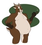 2_horns 5_fingers anthro arms_bent belly big_belly black_nose brown_body brown_fur brown_horn brown_tail chest_tuft featureless_chest fingers fur green_eyes hand_on_hip hand_on_own_hip holding_object holding_smoking_pipe horizontal_pupils horn male male_anthro moobs mouth_closed multicolored_body multicolored_fur navel nude_anthro nude_male obese obese_anthro obese_male overweight overweight_anthro overweight_male pupils smoking_pipe solo standing tail thick_thighs tuft two_tone_tail white_body white_fur white_inner_ear white_tail theannoyingnpc greg_(theannoyingnpc) bovid caprine goat mammal 2017 digital_drawing_(artwork) digital_media_(artwork) english_description flat_colors