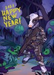 2021 alien ambiguous_gender anthro blood bodily_fluids bovid bovine cattle chinese_zodiac clothed clothing death detailed_background gore group gun holidays hooves humanoid isomaru mammal military_uniform new_year ranged_weapon uniform weapon year_of_the_ox