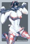 accessory anal anal_penetration animal_print animal_print_bikini animal_print_thigh_highs anthro balls bikini bikini_thong bikini_top clothing cock_ring collar cow_print cow_print_bikini cow_print_thigh_highs feminization fur genital_piercing genitals grey_background headband humanoid_genitalia humanoid_penis jewelry kneeling legwear lock male muscular muscular_anthro muscular_male nipple_outline object_in_ass open_mouth pattern_bikini pattern_clothing pattern_legwear pattern_swimwear pattern_thigh_highs penetration penis penis_accessory penis_jewelry penis_piercing piercing sex_toy sex_toy_in_ass sex_toy_insertion simple_background solo submissive submissive_anthro submissive_male swimwear thigh_highs two-piece_swimsuit vibrator vibrator_in_ass white_body white_fur milkbearbunny bunny_(milkbearbunny) bear mammal hi_res