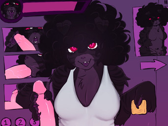 anthro big_breasts blowjob_face breasts claws fellatio female fur genitals handjob hot_dogging intersex oral pawpads penile penis pink_penis purple_body purple_fur red_eyes sex solo buggy_(bugzthepug) canid canine canis domestic_dog humanoid mammal molosser pug small_molosser toy_dog hi_res