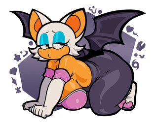 all_fours anthro armor armwear bat_wings big_breasts big_butt big_ears big_wings black_eyebrows black_eyes black_wings blue_eyeshadow boots breastplate breasts butt clothing countershading elbow_gloves eyebrows eyelashes eyeshadow female footwear fur glistening glistening_eyes gloves handwear huge_butt kissy_face kneeling makeup markings membrane_(anatomy) membranous_wings mole_(marking) shoes tan_body tan_countershading tan_inner_ear tan_skin thick_thighs white_body white_boots white_clothing white_ears white_footwear white_fur white_gloves white_handwear wings gallycidpizza sega sonic_the_hedgehog_(series) rouge_the_bat bat mammal absurd_res hi_res