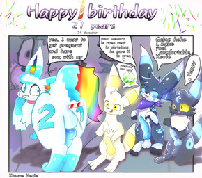 alternate_color anal birthday blush bodily_fluids cum egg feral genital_fluids genitals glowing glowing_markings group happy_birthday heart_after_text heart_symbol male male/male markings penis pokemon_egg pokemon_speak sex sex_toy text xevie_eevee_(artist) nintendo pokemon blackyumbreon_(character) fan_character salvador_(gabu_art) xevie_eevewhite_(character) eevee eeveelution generation_1_pokemon generation_2_pokemon pokemon_(species) shiny_pokemon umbreon absurd_res english_text hi_res
