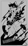 anthro arm_tattoo clothing glaring_at_viewer jacket jacket_vest magic_user male posed solo tattoo topwear vest hijackerdraws hunter_(hhdrawer) calico_cat domestic_cat felid feline felis mammal