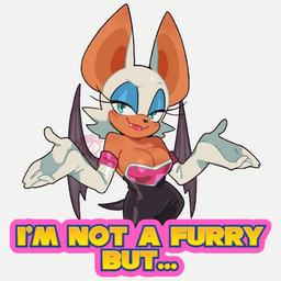 anthro female looking_at_viewer simple_background smile smug solo text white_background indigonite sega sonic_the_hedgehog_(series) rouge_the_bat bat mammal 1:1 hi_res