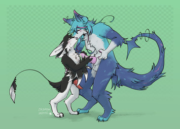 3_fingers 3_toes 4_ears 4_fingers 4_toes animal_genitalia animal_penis anthro anthro_on_anthro arm_tuft balls biped black_body black_claws black_feathers black_feet black_finger_claws black_fur black_nose black_tail black_toe_claws blue_body blue_ears blue_fur blue_hair blue_tail blush blush_lines bodily_fluids canine_genitalia canine_penis cheek_tuft chest_tuft claws countershade_face countershade_fur countershade_torso countershading cum cum_drip cum_on_chest cum_on_hand cum_on_penis cum_string digitigrade dripping duo ear_markings elbow_tuft enjoying erection eyes_closed facial_tuft feathered_wings feathers feet finger_claws fingers fluffy fluffy_tail french_kissing fur genital_fluids genital_slit genitals green_background hair halo hand_on_back hand_on_penis handjob holding_penis interspecies intravaginal_penis kiss_on_lips kissing knot knotted_penis knotted_tapering_penis larger_anthro larger_male leaking leaking_precum long_hair long_tail looking_pleasured male male/male male_anthro markings messy monotone_genitals multi_ear multicolored_body multicolored_ears multicolored_fur multicolored_tail nude nude_anthro nude_male open_mouth pattern_background pawpads paws penile penis penis_grab penis_size_difference pink_genitals pink_hair pink_penis precum precum_drip precum_on_penis precum_string purple_body purple_markings red_genitals red_penis romantic romantic_couple service_height servicing_from_below sex shadow sheath shoulder_tuft side_view simple_background size_difference slim smaller_anthro smaller_male standing standing_sex tail tail_tuft tapering_penis text toe_claws toes tongue tuft tufted_fur two-handed_handjob two_tone_ears white_balls white_body white_countershading white_feathers white_feet white_fur white_genitals white_hands white_inner_ear white_sheath white_tail white_wings winged_arms wings cashewhome fyr_(fenrir784) hatoru_(hat0ru) avali avian bird canid canine fox hybrid mammal 2025 absurd_res artist_name colored digital_drawing_(artwork) digital_media_(artwork) english_text hi_res shaded signature simple_shading maleherm_(lore)