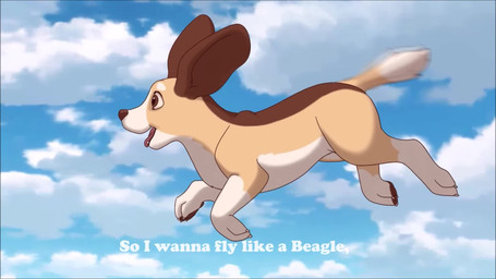 ambiguous_gender brown_body brown_eyes brown_fur brown_nose claws cloud cosmic_background eyes_closed feral flying fur long_ears multicolored_body multicolored_fur open_mouth pawpads paws sea sky solo star sunset tail tail_aside tan_body tan_fur text tongue tongue_out water white_body white_fur dark_nurse sound_warning beagle canid canine canis domestic_dog hunting_dog mammal scent_hound 16:9 animated hi_res short_playtime sound video widescreen