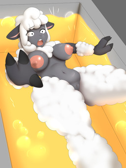anthro boiling deep_fryer falling female forced imminent_death nipples nude_anthro oil solo waynekan vishous_(character) bovid caprine mammal sheep 3:4 absurd_res hi_res