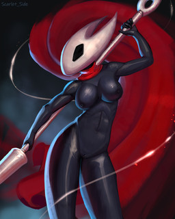 2_horns abs anthro black_body black_eyes breasts cloak clothing female genitals horn melee_weapon nipples nude polearm red_clothing red_scarf scarf simple_background solo spear vulva weapon scarlet_side hollow_knight_(franchise) team_cherry hornet_(hollow_knight) arthropod insect mammal 2025 4:5 absurd_res digital_media_(artwork) hi_res sketch