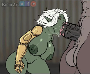 animal_genitalia animal_penis anthro anthro_penetrating anthro_penetrating_female anthro_penetrating_humanoid audible_ejaculation balls belly belly_inflation big_balls big_breasts big_penis bodily_fluids breasts bulge cum cum_drip cum_from_mouth cum_in_mouth cum_inflation cum_inside dialogue dominant dominant_female dominant_humanoid drinking drinking_cum dripping duo ejaculation equine_genitalia equine_penis erection fellatio female female_penetrated genital_fluids genitals huge_penis humanoid_on_anthro humanoid_penetrated inflation leaking_cum male male/female male_penetrating male_penetrating_female male_penetrating_humanoid moan nipples oral oral_only oral_penetration orgasm penetration penile penile_penetration penis penis_in_mouth prosthetic prosthetic_arm prosthetic_limb sex submissive submissive_anthro submissive_male sucking thick_thighs time_loop kobu_art sparrow_(kobu_art) asinus donkey equid equine goblin horse humanoid mammal 2023 2d_animation animated digital_media_(artwork) loop short_playtime sound video