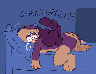 anthro balls bodily_fluids breasts bubble butt cum cum_bubble cum_in_mouth cum_inside forced freckled_butt freckled_face freckles genital_fluids genitals gynomorph intersex nude penis questionable_consent rape sex sleep_molestation sleep_sex sleeping snoring snot snot_bubble solo text crazymazies mazie_(crazymazies) canid canine canis dachshund domestic_dog hunting_dog mammal hi_res trans_(lore) trans_woman_(lore)