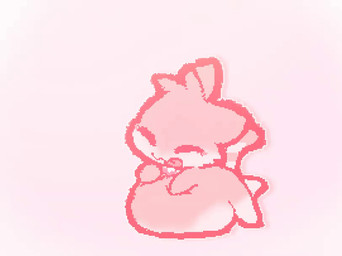 anthro belly belly_rub big_belly eyes_closed female fur happy heart_symbol pink_body pink_fur pink_tail solo tail tongue tongue_out vore qwishiflavor qwishi_(qwishiflavor) domestic_cat felid feline felis mammal animated monochrome pink_monochrome pink_theme