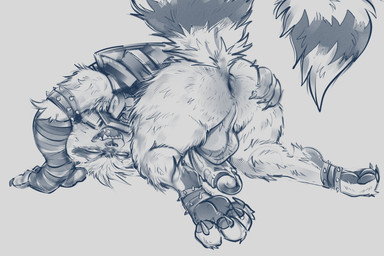 all_fours anthro anus backsack balls bandage bandaged_arm barefoot biped bottomless bottomless_anthro bottomless_male bracelet butt claws clothed clothing digitigrade erection facial_markings fangs feet finger_claws fingers fur genitals hand_on_butt hand_on_own_butt head_markings humanoid_genitalia humanoid_penis jewelry kneeling looking_at_viewer looking_back looking_back_at_viewer male male_anthro markings mask_(marking) open_mouth pawpads paws penis penis_backwards perineum presenting presenting_anus presenting_balls presenting_hindquarters presenting_penis raccoon_tail raised_tail simple_background solo spiked_bracelet spikes spread_butt spreading striped_markings striped_tail stripes tail tail_markings teeth teeth_showing toe_claws toes topwear urethra vein veiny_penis white_background darkluxia guardians_of_the_galaxy marvel marvel_rivals rocket_raccoon mammal procyonid raccoon absurd_res digital_media_(artwork) greyscale hi_res monochrome