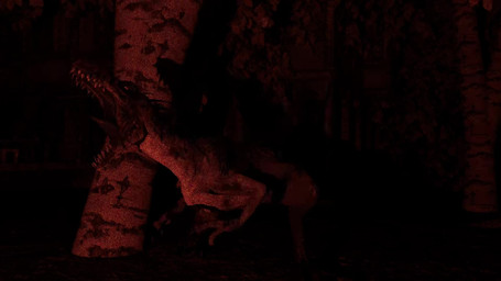 ambiguous_gender feral horror_(theme) solo blackwing2311 turok dinosaur dromaeosaurid prehistoric_species reptile saurischian scalie theropod 16:9 3d_(artwork) 3d_animation animated digital_media_(artwork) hi_res no_sound short_playtime webm widescreen