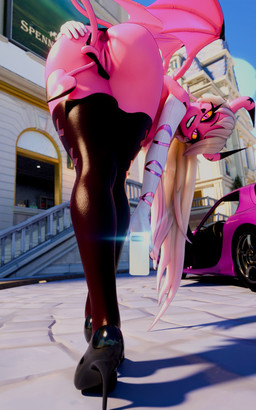 2_horns 5_fingers anus areola big_butt black_clothing black_panties black_underwear blonde_hair butt butt_grab clothed clothing depth_of_field electronics eyebrows eyelashes female fingers flashlight footwear genitals gloves grin hair hand_on_butt handwear high_heels holding_object horn legwear long_hair looking_at_viewer looking_back makeup membrane_(anatomy) membranous_wings nipples not_furry outside panties phone pink_body pink_eyes shoes smile solo stockings tail teeth thick_thighs underwear vulva wings yellow_sclera 777bronzestar samzan_(modeler) hellaverse helluva_boss verosika_mayday demon demon_humanoid humanoid succubus 3d_(artwork) 5:8 blender_(artwork) blender_cycles_(artwork) digital_media_(artwork) hi_res