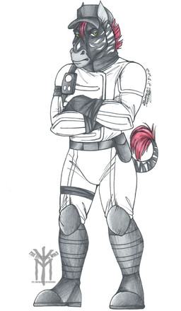 angry anthro clothing grumpy hair male red_hair serious solo stern uniform thehuntingwolf donyakavetta equid equine horse mammal zebra hi_res sketch traditional_media_(artwork)
