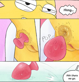 anal anal_fluids anal_hair anal_penetration anthro anus bodily_fluids bottomless butt buttplug buttplug_in_ass buttplug_insertion close-up clothed clothing coat dialogue eyewear female genitals glasses half-closed_eyes inside lab_coat narrowed_eyes object_in_ass penetration plug_(sex_toy) plug_insertion plump_labia pushing pushing_out pushing_toy_out raised_tail scales sex_toy sex_toy_in_ass sex_toy_insertion simple_background solo sound_effects speech_bubble straining tail text thought_bubble topwear vulva yellow_body yellow_scales perpleon undertale undertale_(series) alphys reptile scalie comic english_text