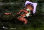 anthro areola breasts butt dirty female genitals headdress mud mud_bath nipples nude outside pussy side_boob solo swamp tail gilbhart disney robin_hood_(disney) maid_marian canid canine fox mammal red_fox true_fox 2007