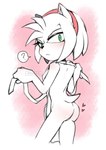 anthro apron butt clothing female green_eyes headgear headwear narrow_hips rear_view solo thin_thighs pikative sega sonic_the_hedgehog_(series) amy_rose eulipotyphlan hedgehog mammal hi_res