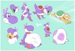 abdominal_bulge barefoot claws duo egg egg_bulge feet female green_mouth green_shell hanging_on inhale male male/female neck_bulge no_teeth red_shell shell short_tail soft_floor soft_vore soles suction tail toe_claws unwilling_prey vacuum_vore vore kazjester mario_bros nintendo fan_character koopa koopa_troopa purple_yoshi scalie yoshi hi_res