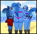 anthro beach bikini black_border blue_body blue_feathers border butt clothing detailed_background feathers female group male seaside swimwear two-piece_swimsuit marothedarkrabbit_(artist) blue_sky_studios rio_(series) bia_(rio) carla_(rio) tiago_(rio) avian bird macaw neotropical_parrot parrot spix's_macaw true_parrot 2020 digital_media_(artwork) hi_res brother_(lore) brother_and_sister_(lore) sibling_(lore) sister_(lore) sisters_(lore) young_(lore)