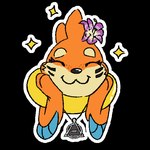 anthro arm_fins eyes_closed female fin flower freckles fur hand_on_face happy jewelry looking_at_viewer markings necklace orange_body orange_fur outline plant simple_background smile solo sparkles tan_body tan_fur transparent_background whisker_markings white_outline ixen_blazetail_(artist) kevira065 nintendo pokemon buizel generation_4_pokemon mammal mustelid pokemon_(species) 1:1 alpha_channel