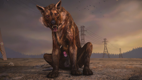 animal_genitalia animal_penis balls balls_on_feet bodily_fluids brown_body brown_fur canine_genitalia canine_penis claws detailed_background electricity erection feral foggy_background forest forest_background fur genital_fluids genitals knot knot_in_sheath lightning looking_at_viewer male nature nature_background open_mouth outside penis penis_tip plant precum precum_on_penis presenting presenting_balls presenting_penis realistic_feral red_eyes sheath sitting sky solo spread_legs spreading sunset teeth toe_claws tongue tongue_out tree blodrain canid canine canis mammal wolf 3d_(artwork) digital_media_(artwork) hi_res