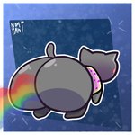 ambiguous_form ambiguous_gender big_butt butt butt_focus butt_jiggle featureless_feet featureless_hands feet flying food fur grey_body grey_fur huge_butt jiggling nude outline rainbow rainbow_fart_cloud rainbow_trail rear_view simple_background solo space tail white_background white_outline nomi-yaki nyan_cat_(copyright) pop-tarts nyan_cat domestic_cat felid feline felis food_creature hybrid mammal 2024 animated cel_shading digital_media_(artwork) hi_res loop meme shaded short_playtime signature