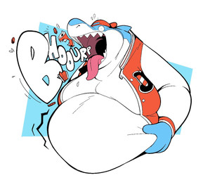 anthro belly big_belly blue_body blue_skin burping burping_up_object can clothing container double_chin fangs fin hat headgear headwear holding_belly huge_belly jacket letterman_jacket love_handles male moobs morbidly_obese morbidly_obese_anthro morbidly_obese_male obese obese_anthro obese_male onomatopoeia open_mouth overweight overweight_anthro overweight_male red_clothing red_hat red_headwear red_jacket red_topwear scrap solo sound_effects teeth text thick_neck tongue tongue_out topwear white_body white_skin boot_(artist) jared_(boot) aquatic fish shark 2020 half-length_portrait portrait