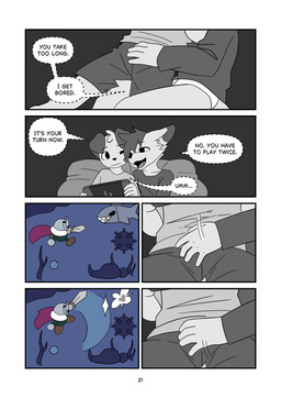 anthro armor blush blush_lines bulge bulge_grab bulge_rubbing cloak clothed clothing cute_fangs dialogue duo fangs floppy_ears grope groping_crotch headgear heart_(marking) helmet kelp long_sleeve_shirt long_sleeves male male/male markings melee_weapon mine pillow purple_cloak purple_clothing rock sexual_exploration smile smoke sword sword_swing teeth text underwater underwear water wavy_mouth weapon whispering young young_anthro young_male young_on_young minishadefox nintendo nintendo_switch elliot_vance nico_florence aquatic canid canine canis domestic_dog fish humanoid mammal shark absurd_res comic english_text hi_res cousins_(lore) incest_(lore)