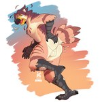 alternate_species anthro ass_up backsack balls beak butt butt_focus butt_grab feathers genitals hand_on_butt male rear_view solo species_transformation transformation alyxavian accipitrid accipitriform avian bird felid feline mammal pantherine tiger 1:1 hi_res