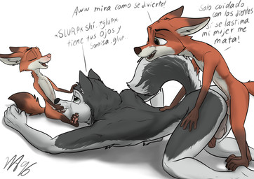 anal anal_penetration anthro brown_eyes doggystyle ears_back ears_up from_behind_position genitals green_eyes group humanoid_genitalia looking_pleasured male male/male oral oral_penetration penetration pivoted_ears sex size_difference text trio young young_male wolfyalex96 canid canine canis domestic_dog fox husky mammal nordic_sled_dog siberian_husky spitz spanish_text father_(lore) father_and_child_(lore) father_and_son_(lore) parent_(lore) parent_and_child_(lore) parent_and_son_(lore) son_(lore)