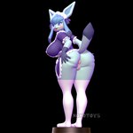 3d_modeling 3d_print anthro anthrofied anus big_breasts big_butt breasts butt butt_grab clothing dress female footwear genitals hand_on_butt looking_at_viewer looking_back looking_back_at_viewer maid_uniform multicolored_body pokemorph pose presenting pussy raised_tail simple_background smile socks solo spread_butt spreading tail uniform nonotoys nintendo pokemon eeveelution generation_4_pokemon glaceon pokemon_(species) 1:1 3d_(artwork) digital_media_(artwork) hi_res pinup