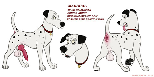 animal_genitalia animal_penis anus backsack balls big_anus big_balls canine_genitalia canine_penis collar collar_tag feral genitals knot knotted_penis male pawpads penis saggy_balls sheath solo text tongue tongue_out badfurgood marshal_(badfurgood) canid canine canis dalmatian domestic_dog mammal 2:1 english_text hi_res model_sheet