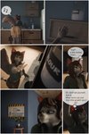 anthro clothed clothing female inside solo nadinada astrid_(nadinada) canid canine canis mammal wolf 2:3 3d_(artwork) absurd_res comic digital_media_(artwork) hi_res sequence
