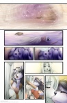 abluedeer anthro canid canine canis cave comic digital_media_(artwork) dream duo eyes_closed female hi_res kayin kissing male male/female mammal melee_weapon shaded sleeping snow storm sword tattoo weapon wind wolf