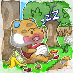 against_natural_surface against_surface against_tree anthro apple banana banana_peel barefoot belly big_belly big_head biped bite_mark bite_taken border bottomless brown_body brown_scales brown_spots brown_tail cherry chibi clothed clothing countershade_face countershade_torso countershading eyes_closed fangs feet fence flower food fruit holding_belly leaning leaning_backward male markings messy multicolored_body multicolored_scales open_mouth orange_(fruit) outline outside pear plant reclining red_clothing red_topwear scales shirt side_view sitting sleeping snout solo sound_effects spots spotted_body spotted_markings spotted_scales spotted_tail tail tail_markings teeth toony topwear tree two_tone_body two_tone_scales ventral_scales vowelless vowelless_sound_effect white_body white_border white_countershading white_scales zzz scowlingelf animal_crossing nintendo alfonso_(animal_crossing) crocodile crocodilian reptile scalie 1:1 2014 digital_drawing_(artwork) digital_media_(artwork) full-length_portrait portrait