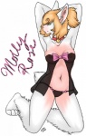 anthro babydoll blonde_hair breasts clothing collar curvy_figure female fluffy hair hourglass_figure lingerie nightgown nipples pose ribbons small_waist solo translucent translucent_clothing eura molly_rose_(maxiscore) snow_bunny lagomorph leporid mammal rabbit hi_res pinup