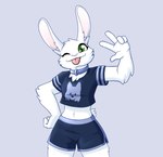 5_fingers anthro clothed clothing collar female fingers fur smile solo white_body white_fur zelterxc eira_(theonlyskywoof) lagomorph leporid mammal rabbit 2022 digital_media_(artwork) hi_res