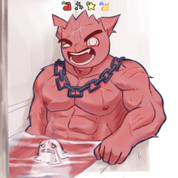male male/male muscular solo mingyousi mewgenics magnus_(mewgenics) domestic_cat felid feline felis mammal 1:1