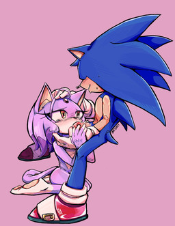 anthro blue_body blush bodily_fluids clothing duo feet female forehead_gem fur gem genitals gloves hair hand_on_head handwear hindpaw holding_head kneeling long_hair loose_hair male male/female nude nude_female oral orange_eyes paws penis purple_body second-party_source sweat tail tan_body tan_skin tears tears_of_pleasure white_body white_fur rfts10919 sega sonic_the_hedgehog_(series) blaze_the_cat sonic_the_hedgehog domestic_cat eulipotyphlan felid feline felis hedgehog mammal hi_res