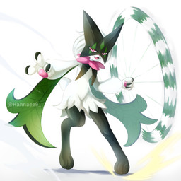 action_pose ambiguous_gender anthro fur green_body green_fur hand_out handpaw leg_tuft motion_lines multicolored_body multicolored_fur nails narrowed_eyes open_mouth open_smile paws pink_body pink_eyes pose pseudo_clothing sharp_nails short_tail simple_background small_waist smile solo tail thigh_tuft tongue tuft white_background yo-yo hannaee9 nintendo pokemon generation_9_pokemon meowscarada pokemon_(species) 1:1 2025 digital_drawing_(artwork) digital_media_(artwork) hi_res