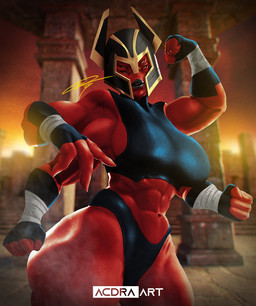 4_arms 4_eyes 4_fingers 4_hands abs big_breasts black_lips breasts clothing female fighting_pose fingers flexing headgear lips looking_at_viewer multi_arm multi_eye multi_hand multi_limb muscular muscular_female muscular_humanoid not_furry pose red_body red_skin solo thick_thighs wide_hips acdraart ben_10 cartoon_network looma_red_wind alien alien_humanoid humanoid tetramand 3d_(artwork) digital_media_(artwork) hi_res