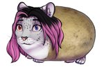 ambiguous_gender feral food highlights_(coloring) paws plant potato shocked solo vegetable whiskers not_a_lil_pesto jannet_cornwall felid feline mammal pantherine snow_leopard meme