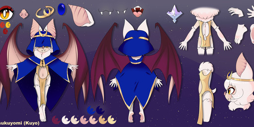 4_toes 5_fingers anthro auburn_eyes bat_wings chest_tuft clothed clothed_female clothing cowl crown eyeliner fangs feet female fingers front_view fully_clothed fully_clothed_female fur furgonomic_topwear furgonomics hair headdress headgear leaf_nose makeup membrane_(anatomy) membranous_wings priest_robes rear_view robe short_tail solo standing tail teeth tiara toes tuft white_body white_fur white_hair wings young e-01 kuyo_(kazukio) bat mammal absurd_res hi_res model_sheet